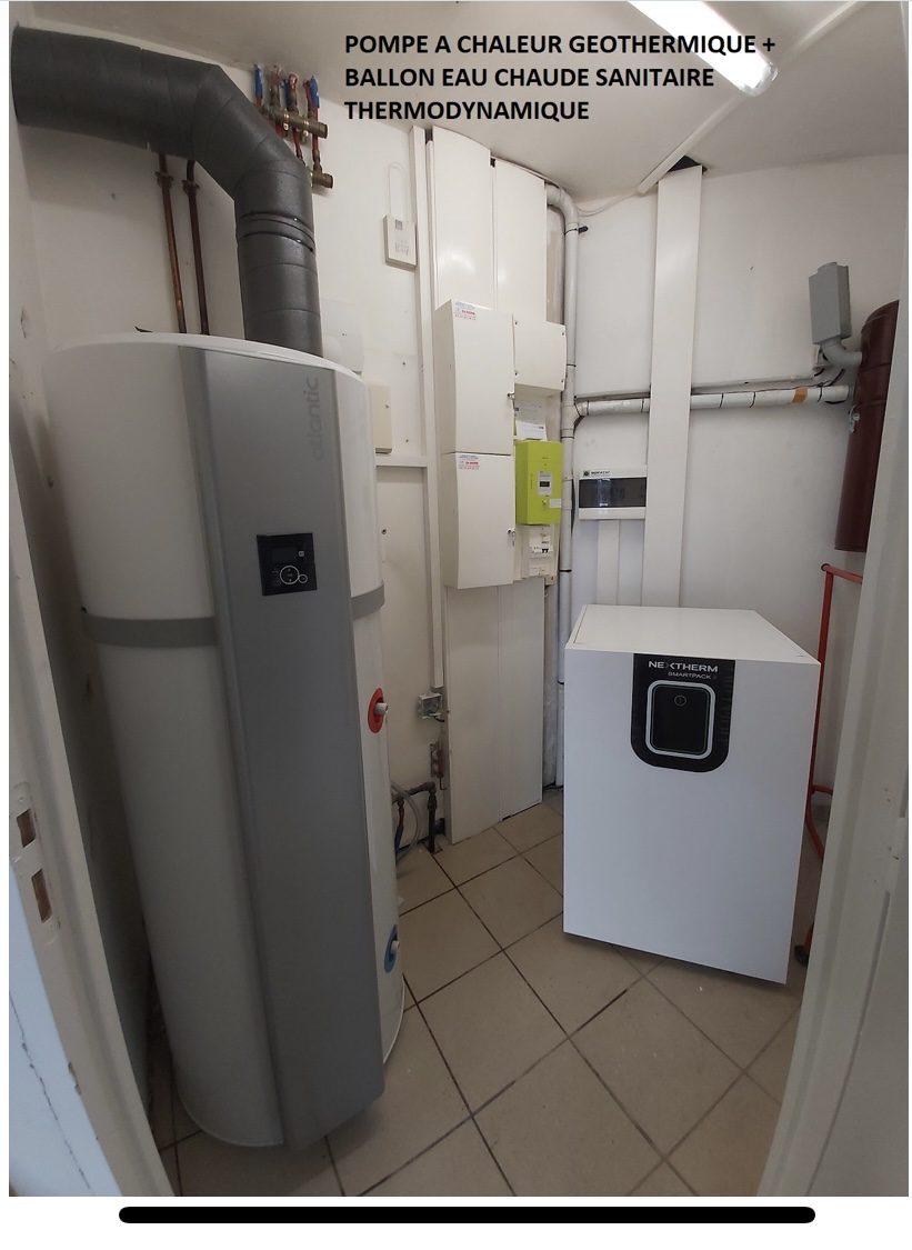 Pompe à chaleur géothermique et ballon eau chaude sanitaire thermodynamique